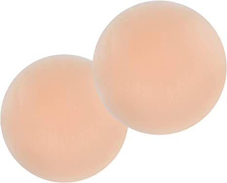 MAPPERZ Adhesive Reusable Nipple Cover for Women's and Girls, Sticky Silicone Nipple Pasties Sticker, Invisible Sticky Breast Petal, Breast Cover Bra Liner, Thin Silicone Bra Pad, Nude Color