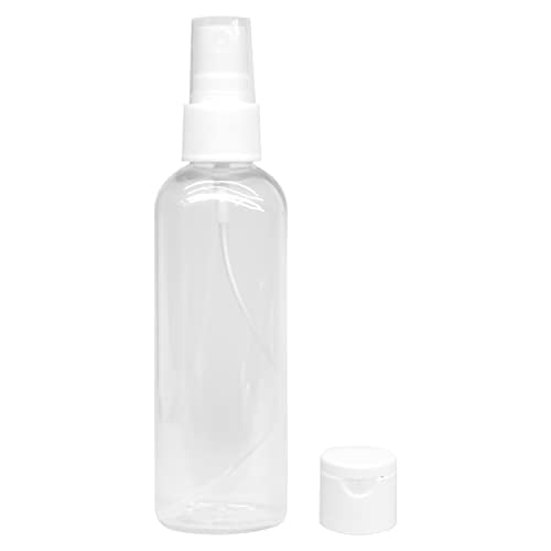 MAPPERZ Plastic Pump Bottle Spray Dispenser, Clear Empty Fine Mist Plastic Mini Travel Cylindrical Bottle, Portable Refillable Makeup Sprayer Container for Perfume, Liquid, With Flip Top Cap,PC- 1