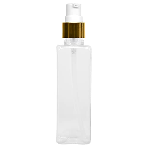 MAPPERZ Plastic Pump Bottle Dispenser, Portable Clear BPA-Free Rectangular Shampoo Lotion Hand Pump Bottle, Durable Refillable Empty Containers for Massage Oil, Liquid Soap, 100ml, PC- 1