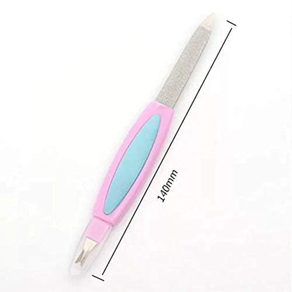 MAPPERZ Nail File/2 in 1 Manicure Pedicure Nail File Tool Cuticle Trimmer Cutter Remover for Women (Colour May Vary)