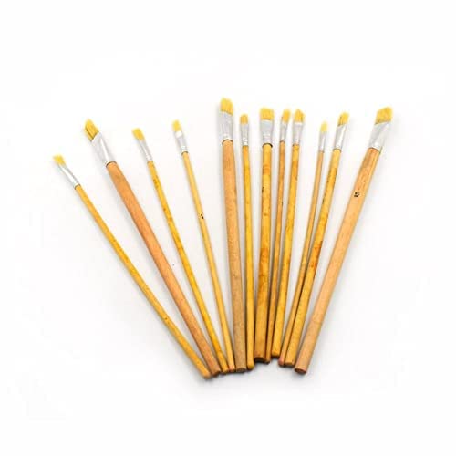 MAPPERZ Brown Art Brush Set/ Acrylic Painting Artist Paint Brushes - Pack of 12 (Brown)