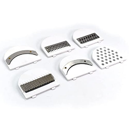 MAPPERZ Plastic 6 in 1 Grater and Slicer with Stainless Steel Blade Food Processor for Vegetables, Fruits, Kitchenware, Salad Maker - Multicolor