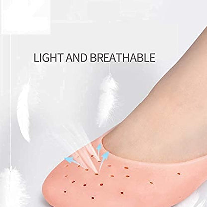 MAPPERZ Full Length Anti Crack Silicone Foot Protector Moisturising Socks for Foot-Care and Heel Cracks/ Socks for Cracked Feet (Full Heel)