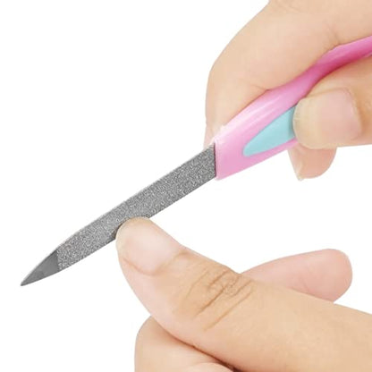 MAPPERZ 1 Stainless Steel Fingernail & Toenail Clippers(Nail Cutter), 1 Professional Manicure-Pedicure Nail Buffer, Professional Double Sided Crystal Nail File Set Of 2 for Nail Art-Care, Random Color