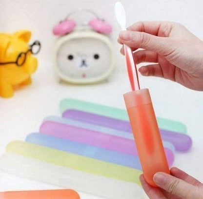 MAPPERZ Anti Bacterial Toothbrush Container/Tooth Brush Travel Breathable Portable Covers/Case/Holder/Cases - Multicolor, Pack of 6