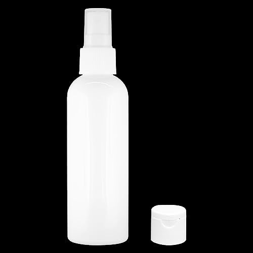 MAPPERZ Plastic Pump Bottle Spray Dispenser, Clear Empty Fine Mist Plastic Mini Travel Cylindrical Bottle, Portable Refillable Makeup Sprayer Container Perfume, Liquid,With Flip Top Cap,White,PC-1
