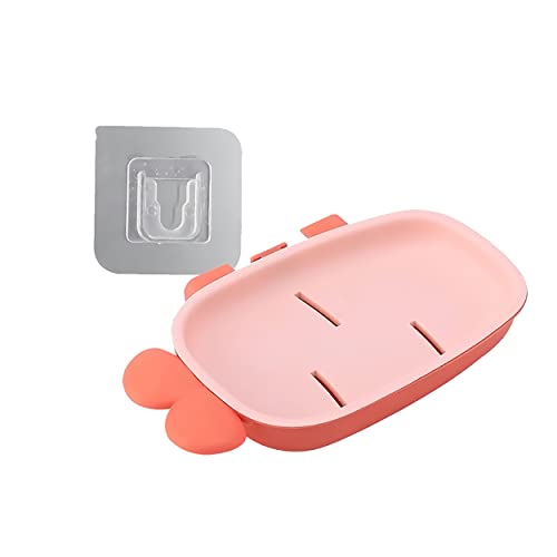 MAPPERZ Self Adhesive Cartoon Soap Case Bathtub Soap Box Wall Mounted Soap Stand Holder Dispenser for Bathroom Kitchen - (Random Color)