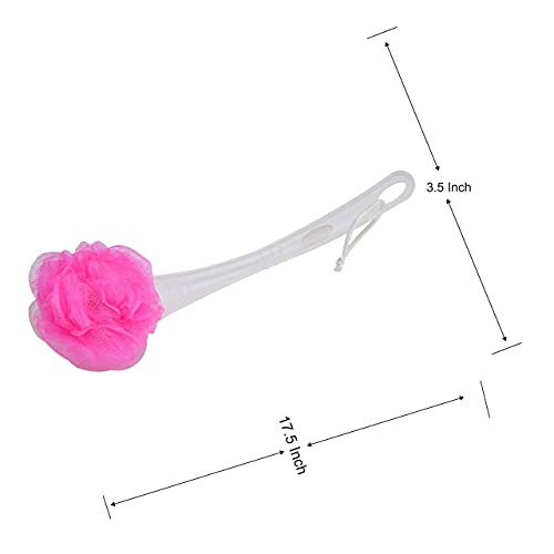 MAPPERZ Loofah Long Handle Bath Body Brush/Loofah On a Stick for Men Women Body Wash/Soft Nylon Mesh Sponge for Shower - Multicolor (Pack of 2)