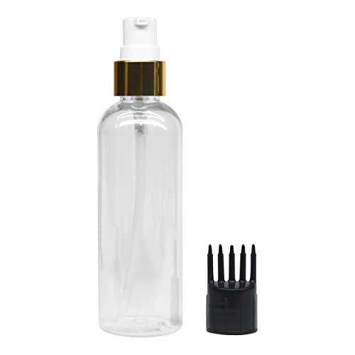 MAPPERZ Plastic Pump Bottle Dispenser, with Root Comb Applicator, Cylindrical Shampoo, Lotion, Massage Oil, Liquid Soap, Hand Pump Bottle, Durable Refillable Empty Containers 100ml, PC- 1