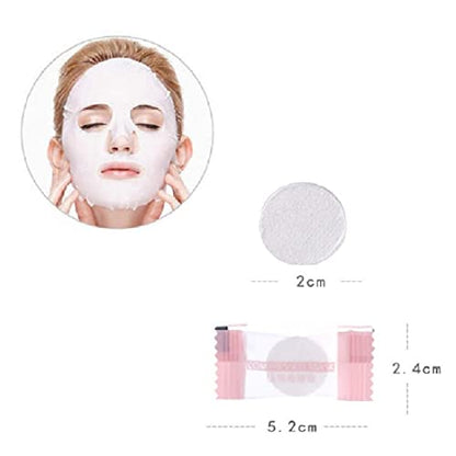 Mapperz Compressed Facial Lotion Tissue Paper DIY Home Spa Coin Face Mask | Compressed Facial Whitening Tablet Face Mask Sheet for Women and Girl (pack of 10)