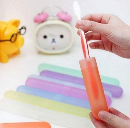 MAPPERZ Plastic Anti Bacterial Toothbrush Container/ Tooth Brush Travel Covers/ Case/ Holder/ Cases - Multicolor (Pack of 6)