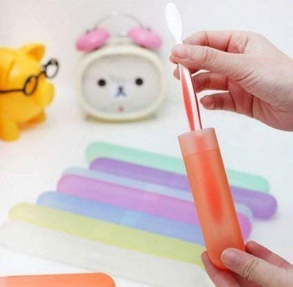 MAPPERZ Plastic Anti Bacterial Toothbrush Container/ Tooth Brush Travel Covers/ Case/ Holder/ Cases - Multicolor (Pack of 6)