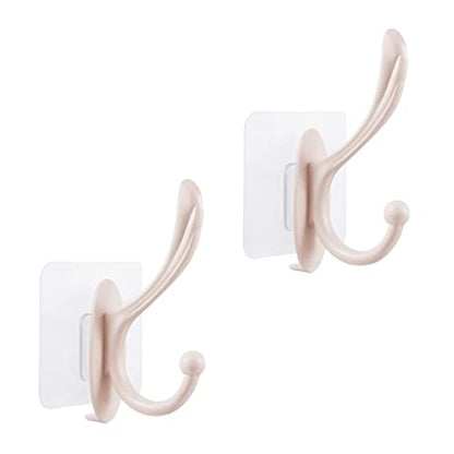 MAPPERZ Wall Sticker Hook Hanger/ Plastic Dual Self Adhesive Mount Waterproof Holder for Photo Frame Clock Clothes Door Key Kitchen Living Room - Multicolor