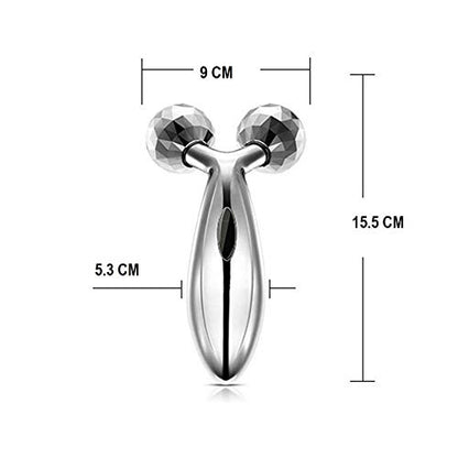MAPPERZ 3D Manual Roller Massager/Body Massager/ 360 Rotate Roller Face Body Massager/Skin Lifting/Wrinkle Remover and Facial Massage/Relaxation and Skin Tightening Tool/Unisex - Silver