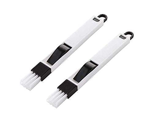MAPPERZ Cleaning Brush for Window Frame/ Multipurpose Use Brush with Mini Dustpan, Multi Colour, 2-Pieces