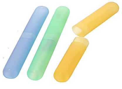 MAPPERZ Anti Bacterial Toothbrush Container Tooth Brush Travel Covers Case Holder Cases - Multicolor (Pack of 3)