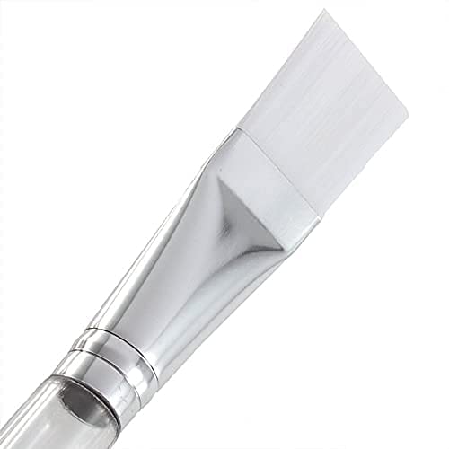 MAPPERZ Facial Mask Application Brush Women Face Pack Makeup Cosmetic Soft Brush Tool - Transparent & White Color, Cosmetic Tools with Clear Plastic Handle, Soft Facial Application Brush :- Pack Of 1