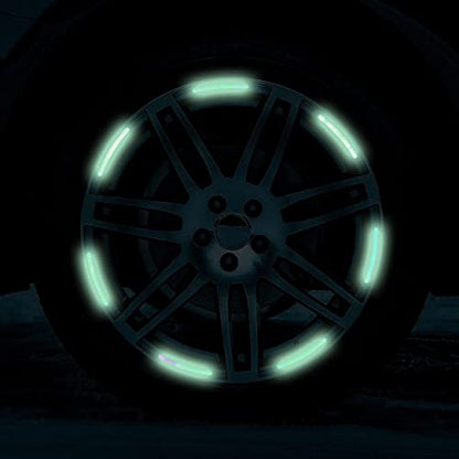 MAPPERZ 20pcs 3D Reflective Wheel Tire Rim Stripe Sticker for Car Motorcycle Cycling Bike Bicycle Night Safety Stripe Universal Anti-Scratch Reflective Rim Stickers -