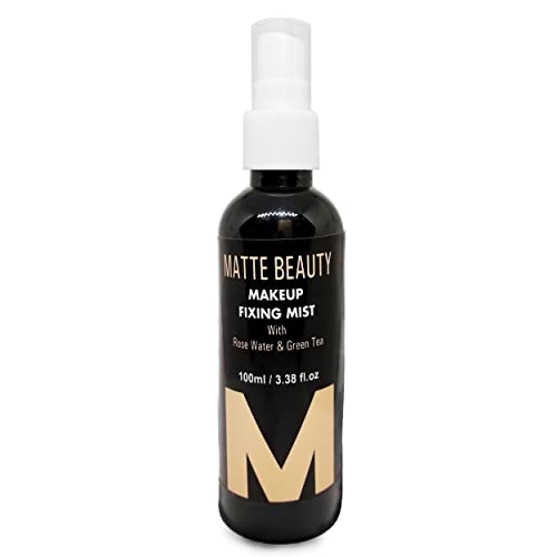MAPPERZ Makeup Fixing Mist with Rose Water & Green Tea/Face Makeup Spray Long lasting Misty Finish Professional Makeup Fixer Spray for Face Makeup, 100ml