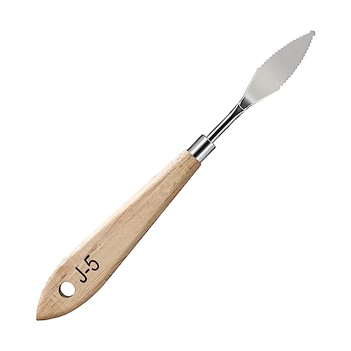 MAPPERZ Stainless Steel Artists Palette Knife Spatula Painting Mixing Scraper Thin and Flexible Art Tools for Oil Painting Acrylic Mixing, Canvas, Cake Icing, Face Painting Knife No. J-5, Pack of 01