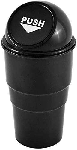 MAPPERZ Small Mini Trash Bin Car Trash Garbage Can for Car Office Home/ Car Mini Trash Plastic Ash Bin - Black
