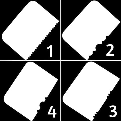 MAPPERZ Dough Bench Scraper Cake Cutter/Chopper/Smoother Icing Fondant Cake Decorating Pastry Baking Tool - Pack of 4 (White)