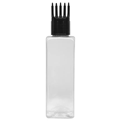 MAPPERZ Root Comb Applicator Empty Rectangular Bottle, Ounce Applicator Bottle for Hair Oil Shampoo Medicine & Dye Bottle Applicator Brush Bottle, for Hair Root Comb Black Comb Applicator, 1Pc