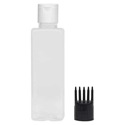 MAPPERZ 1 Root Comb Applicator Empty Rectangular Bottle, With 1 Flip Top Cap, Applicator Bottle for Hair Oil Shampoo Medicine And Dye Bottle for Hair Root Comb Applicator