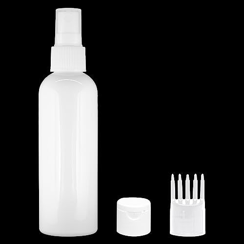 MAPPERZ 1 Cylindrical Shape Bottle Durable Refillable Containers With 1 Spray Atomizer, 1 Root Comb Applicator And Filp Top Cap, Perfume, Liquids, Shampoo, Body Soap, Lotion, Cream, White