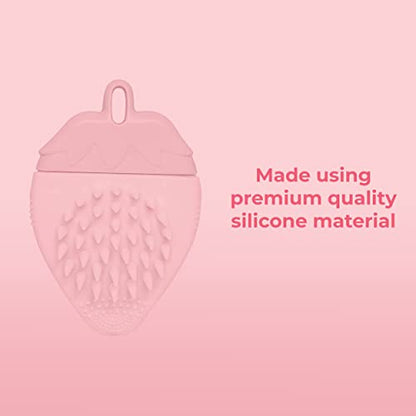MAPPERZ 3 in 1 Silicone Soft Face Wash Scrubber Skin Exfoliator Blackhead Remover Manual Massager with Easy Hanging Hole for Dry, Oily, Sensitive Skin, Pink