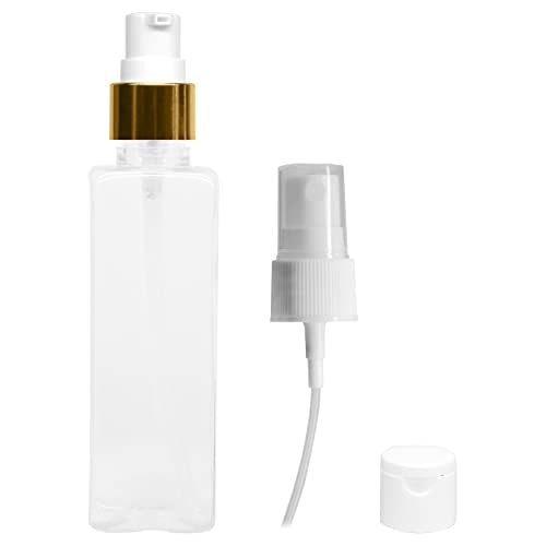 MAPPERZ 1 Rectangular Shape Bottle Durable Refillable Containers With 1 Pump Bottles Dispenser, 1 Spray Atomizer And 1 Filp Top Cap, For Perfume, Liquids, Shampoo, Body Soap, Lotion, Cream