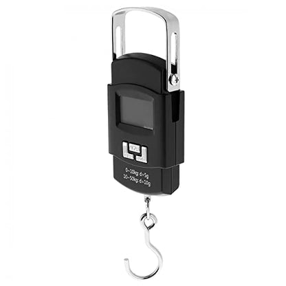 MAPPERZ Hanging Luggage Scale with Comfortable Handle and Large Hook, 50kg, Backlit Portable Scale for Travel Fishing with Tare/Hold Function, for Home and Outdoor, 2 AAA Batteries Included, Pack Of 1