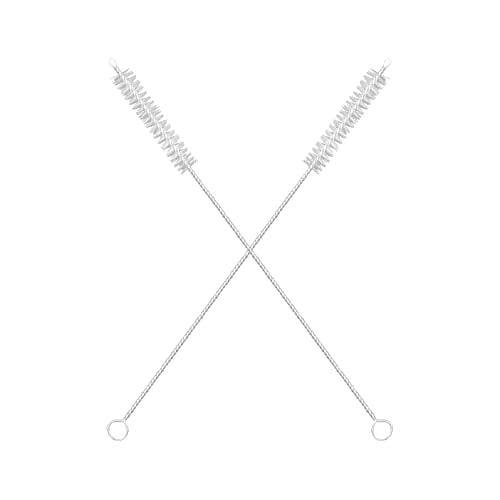 MAPPERZ Long Straw Cleaning Brush Stainless Steel Nylon Thin Pipes Drinking Straw Washing Cleaning Brushes/Straw Brushes with Tiny Bristles, for Tumbler, Sippy Cup, Bottle and Tube, Pack of 2