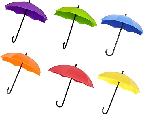 MAPPERZ Plastic Multipurpose Umbrella Key Hat Holder Wall Hanging Hook - (Multicolor)