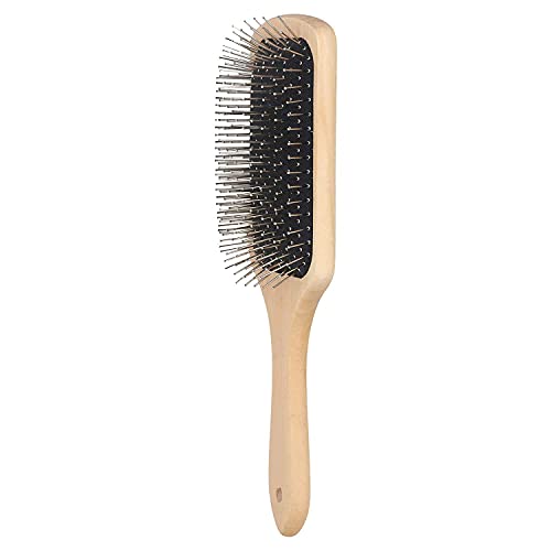 MAPPERZ Wooden Paddle Hair Brush with Ball Tip Bristles For Grooming, Straightening, Smoothing Hair for Men and Women (Brown)