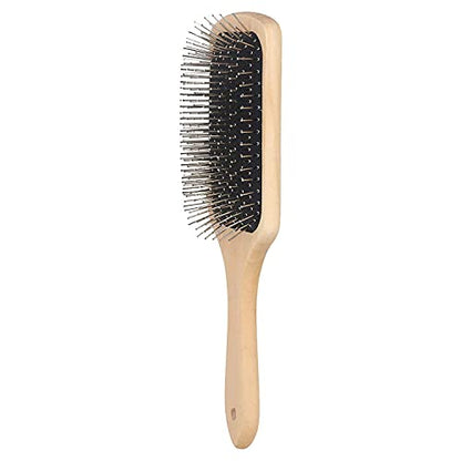 MAPPERZ Wooden Paddle Hair Brush with Ball Tip Bristles For Grooming, Straightening, Smoothing Hair for Men and Women (Brown)