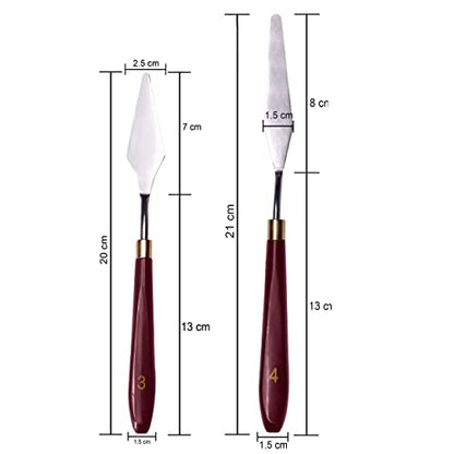 MAPPERZ Stainless Steel Artists Palette Knife Spatula Painting Mixing Scraper Thin and Flexible Art Tools for Oil Painting Acrylic Mixing- Palette Knife|Scrapping Knife (No. 3, 4) Pack of 2