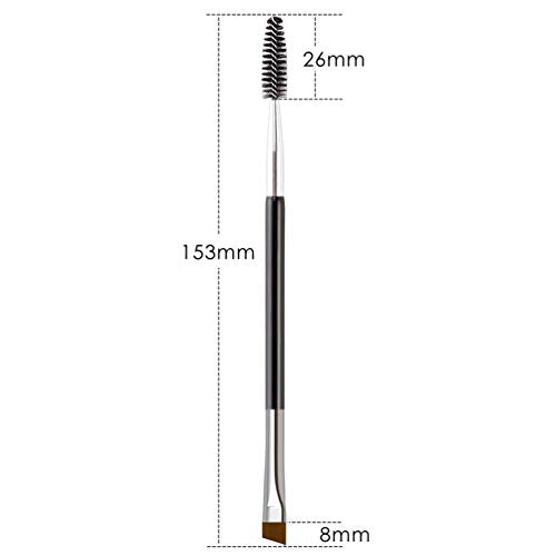 MAPPERZ Dual Ended Flat Detail Brush PRECISION Flat Thin Concealer brush Flat Definer Brush Firm for Shaping Blending Contouring Brows with spoolies for Precise eyebrow Eyeliner eyelash Spiral Brush-1