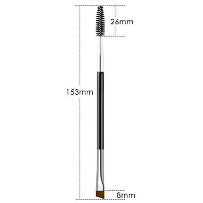 MAPPERZ Dual Ended Flat Detail Brush PRECISION Flat Thin Concealer brush Flat Definer Brush Firm for Shaping Blending Contouring Brows with spoolies for Precise eyebrow Eyeliner eyelash Spiral Brush-1