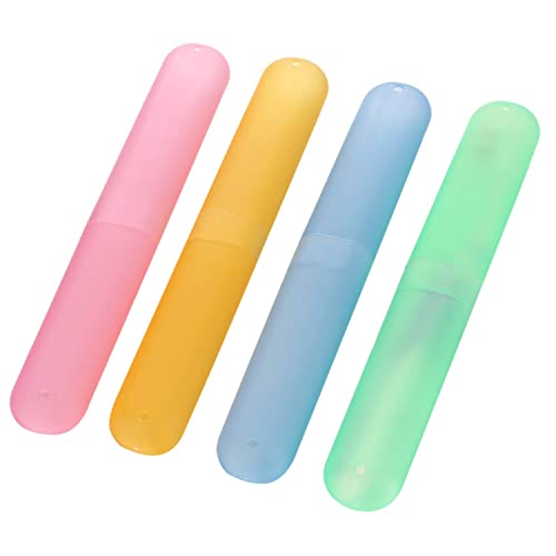 MAPPERZ Anti Bacterial Toothbrush Container/Tooth Brush Travel Covers/Case/Holder/Cases - Multicolor (Pack of 4)