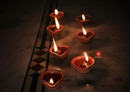 MAPPERZ Mitti Ka Diya for Puja, Handmade Decorative Clay Diya, Diya Lamps for Pooja, Traditional Terracotta Deepak Diwali Gifts and Decoration Mitti ka Diya for Diwali Decoration