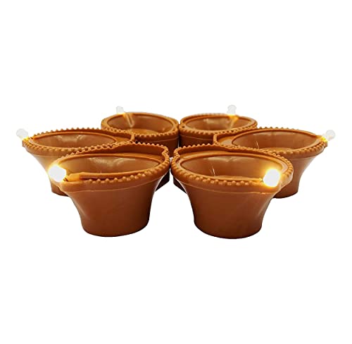 MAPPERZ Water Sensor Led Diyas Candle Warm Orange Ambient Lights, with Water Sensing Technology E-Diya, Battery Operated Led Candles for Home Decor, Festivals Decoration