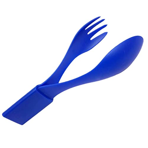 MAPPERZ 4 in 1 Compact Cutlery Set for Kids, School Bag, Picnic, Spoon, Fork, Knife and Tongs - Multicolor (Pack of 1)