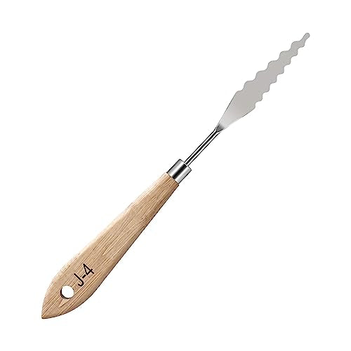MAPPERZ Stainless Steel Artists Palette Knife Spatula Painting Mixing Scraper Thin and Flexible Art Tools for Oil Painting Acrylic Mixing, Canvas, Cake Icing, Face Painting Knife No. J-4, Pack of 01