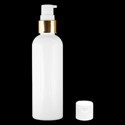 MAPPERZ Plastic Pump Bottle Dispenser, Portable Clear Cylindrical Shampoo Lotion Hand Pump Bottle, Durable Refillable Empty Containers for Massage Oil, Liquid Soap, with Flip Top Cap,White,100ml,PC-1