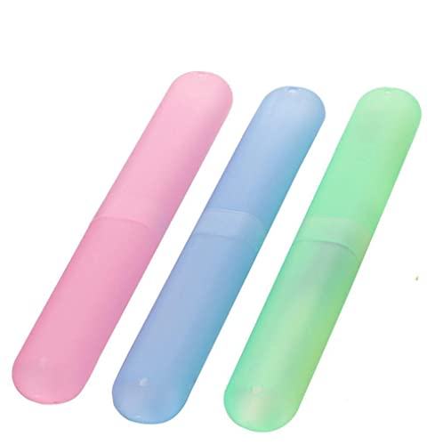 MAPPERZ Anti Bacterial Toothbrush Container Tooth Brush Travel Covers Case Holder Cases - Multicolor (Pack of 3)