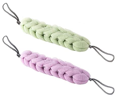MAPPERZ Back Stretchable Loofah/Sponge Men and Women/Scrubber for Bathing - Multicolor (Pack of 2)