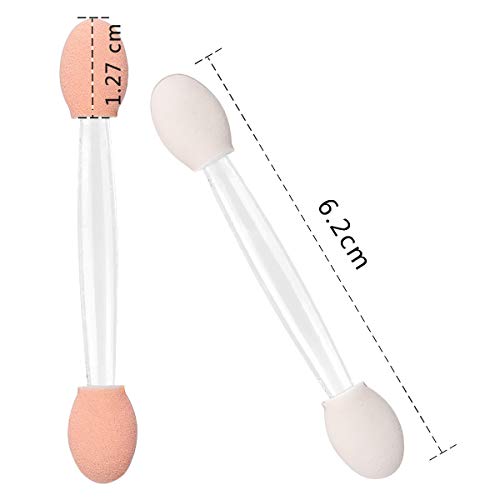 MAPPERZ Eyeshadow Applicators, 12 pcs Eyeshadow Applicator Double Sided Eye Makeup Applicators Short Sponge Eyeshadow Applicator for Women Girls, Transparent, Pack Of 12