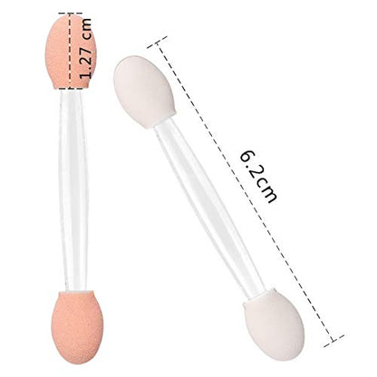MAPPERZ Eyeshadow Applicators, 12 pcs Eyeshadow Applicator Double Sided Eye Makeup Applicators Short Sponge Eyeshadow Applicator for Women Girls, Transparent, Pack Of 12