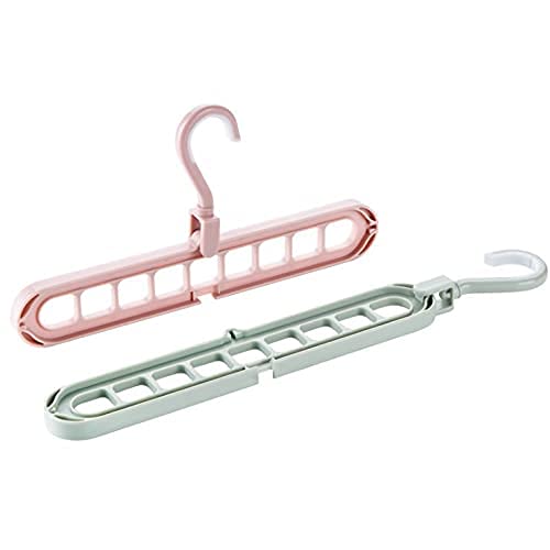 MAPPERZ Space Saving Hangers Multifunctional Smart Closet Organizer/ Wardrobe Clothing Cascading Hanger 9 Slots/ for Heavy Clothes, Shirts Pants Dresses (2)